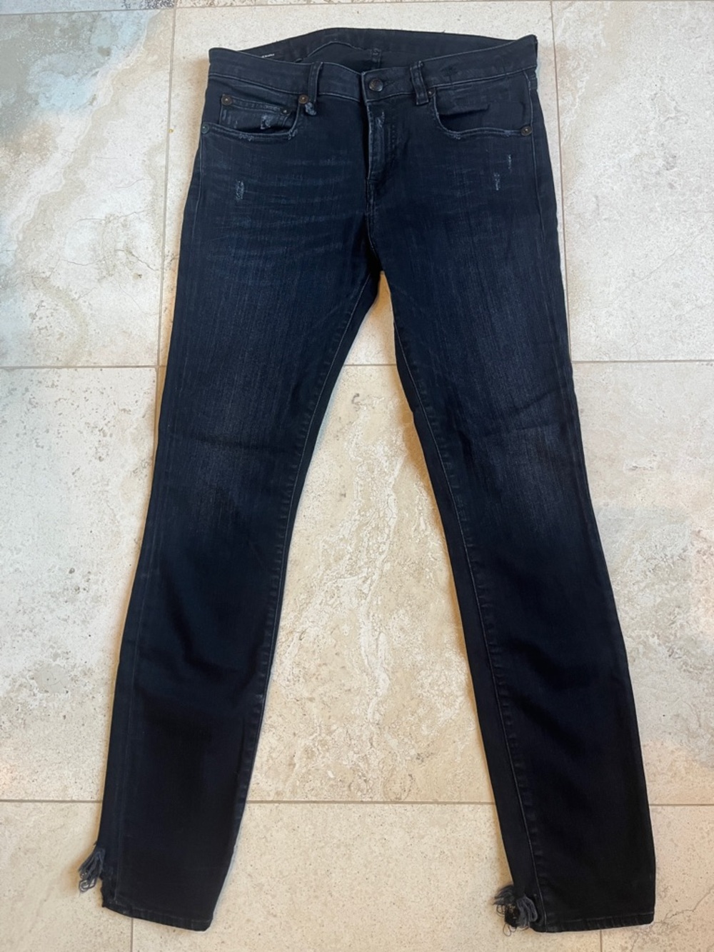 R13 Black Allison Skinny Distressed Jeans Sz29